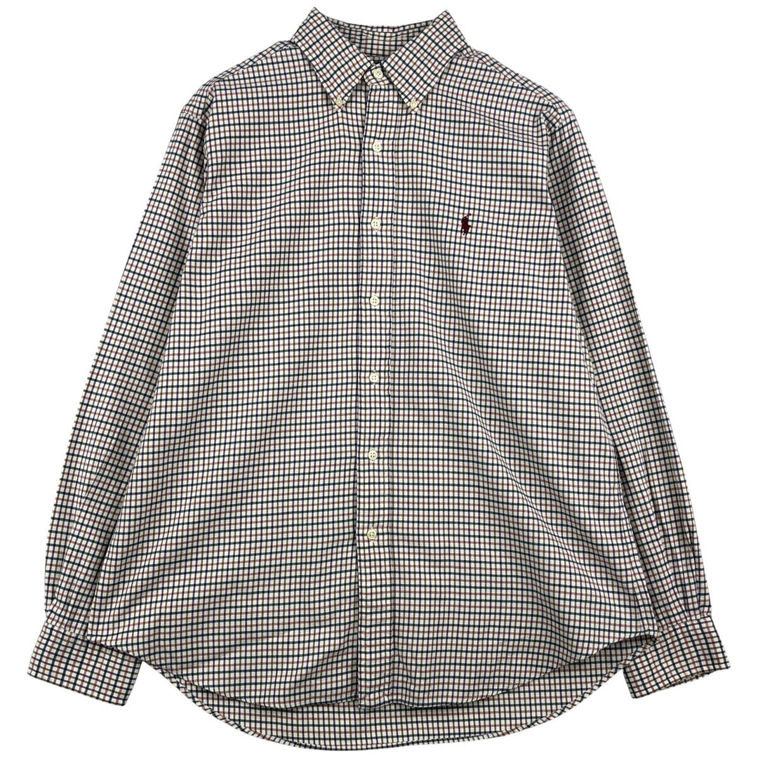 Ralph Lauren Classic Fit Long Sleeve Button Down Check Shirt, Men's Size L cotton white type Vintage Second Hand