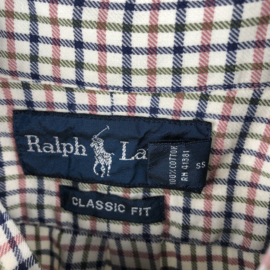 Ralph Lauren Classic Fit Long Sleeve Button Down Check Shirt, Men's Size L cotton white type Vintage Second Hand
