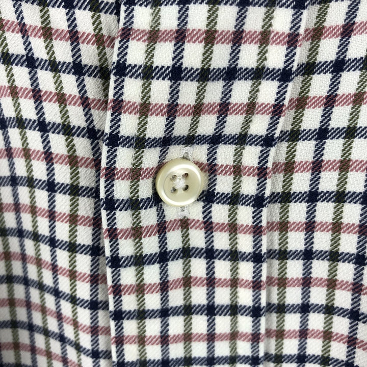 Ralph Lauren Classic Fit Long Sleeve Button Down Check Shirt, Men's Size L cotton white type Vintage Second Hand