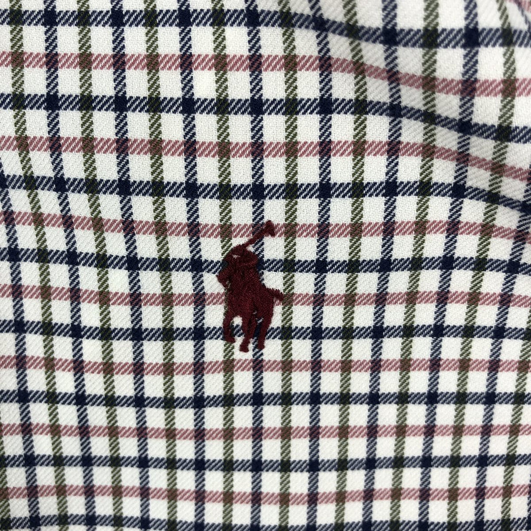 Ralph Lauren Classic Fit Long Sleeve Button Down Check Shirt, Men's Size L cotton white type Vintage Second Hand