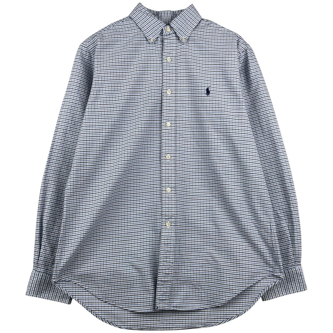 Ralph Lauren Classic Fit Long Sleeve Button Down Check Shirt Men's M cotton white type Vintage Second Hand