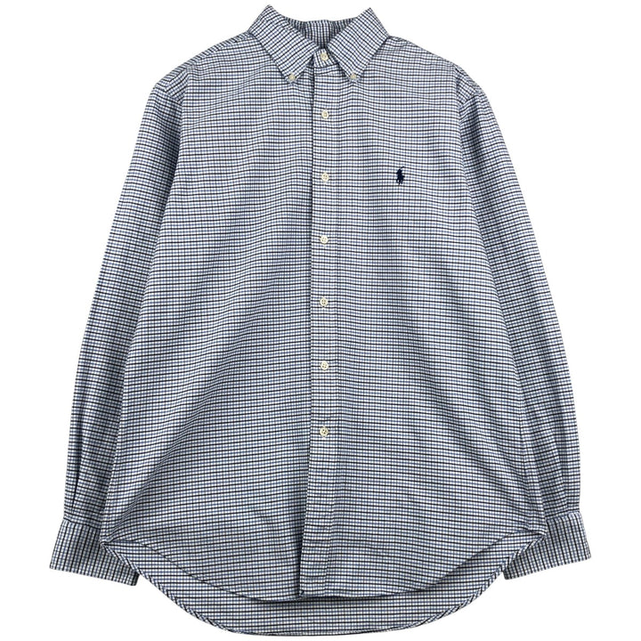 Ralph Lauren Classic Fit Long Sleeve Button Down Check Shirt Men's M cotton white type Vintage Second Hand