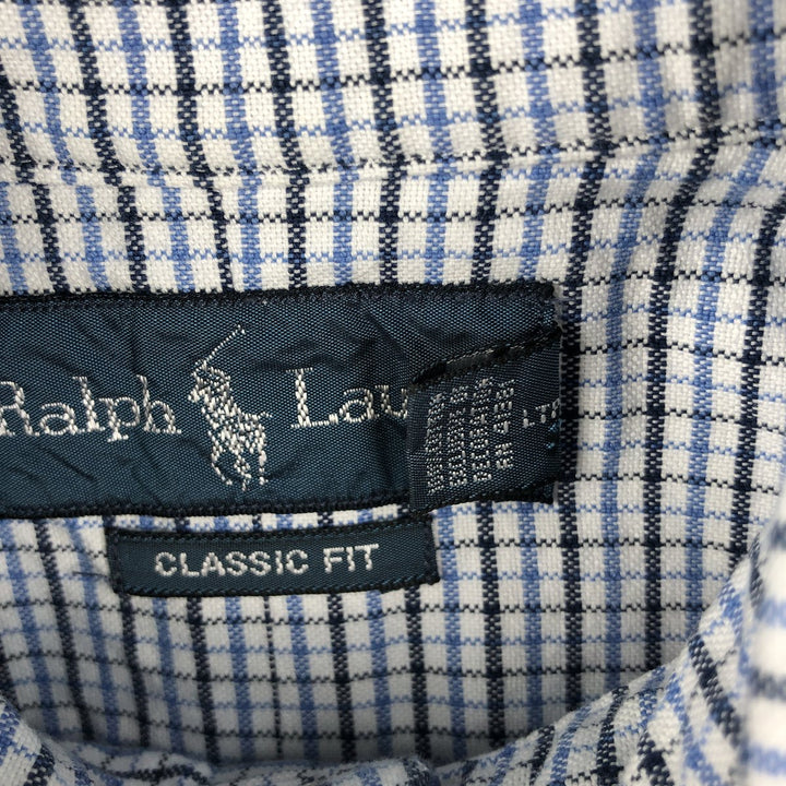 Ralph Lauren Classic Fit Long Sleeve Button Down Check Shirt Men's M cotton white type Vintage Second Hand