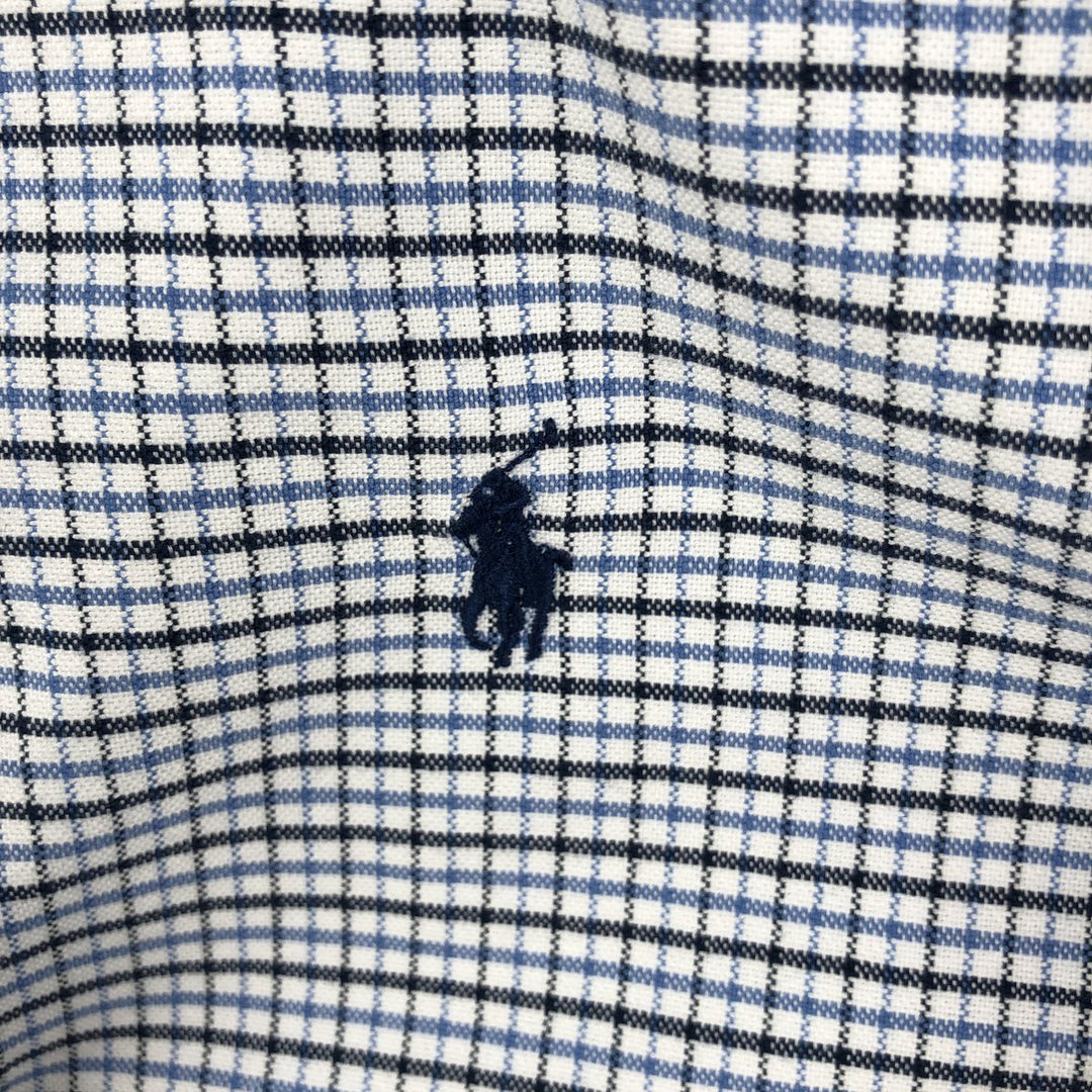 Ralph Lauren Classic Fit Long Sleeve Button Down Check Shirt Men's M cotton white type Vintage Second Hand