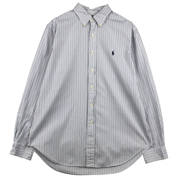 Ralph Lauren Classic Fit Long Sleeve Button Down Striped Shirt, Men's Size L cotton white type Vintage Second Hand