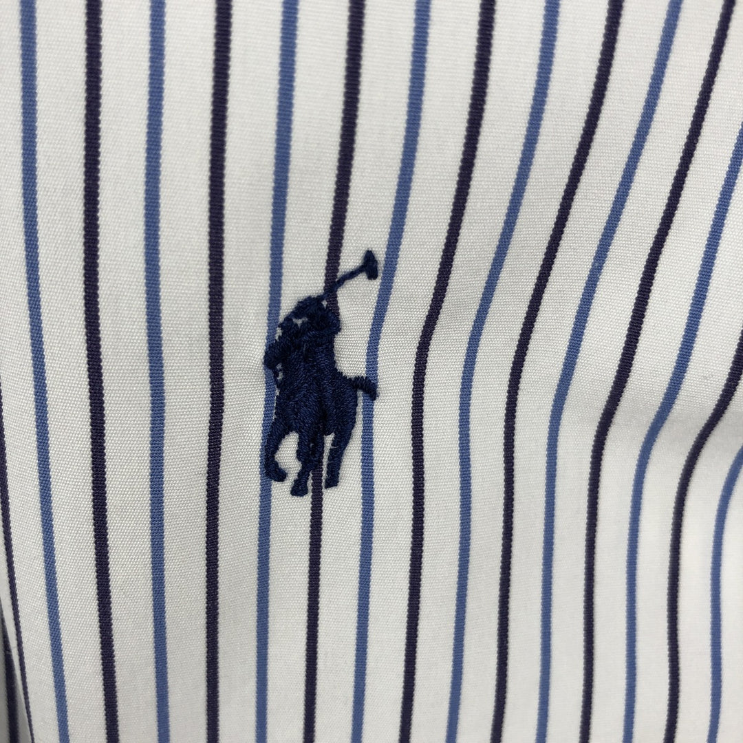 Ralph Lauren Classic Fit Long Sleeve Button Down Striped Shirt, Men's Size L cotton white type Vintage Second Hand