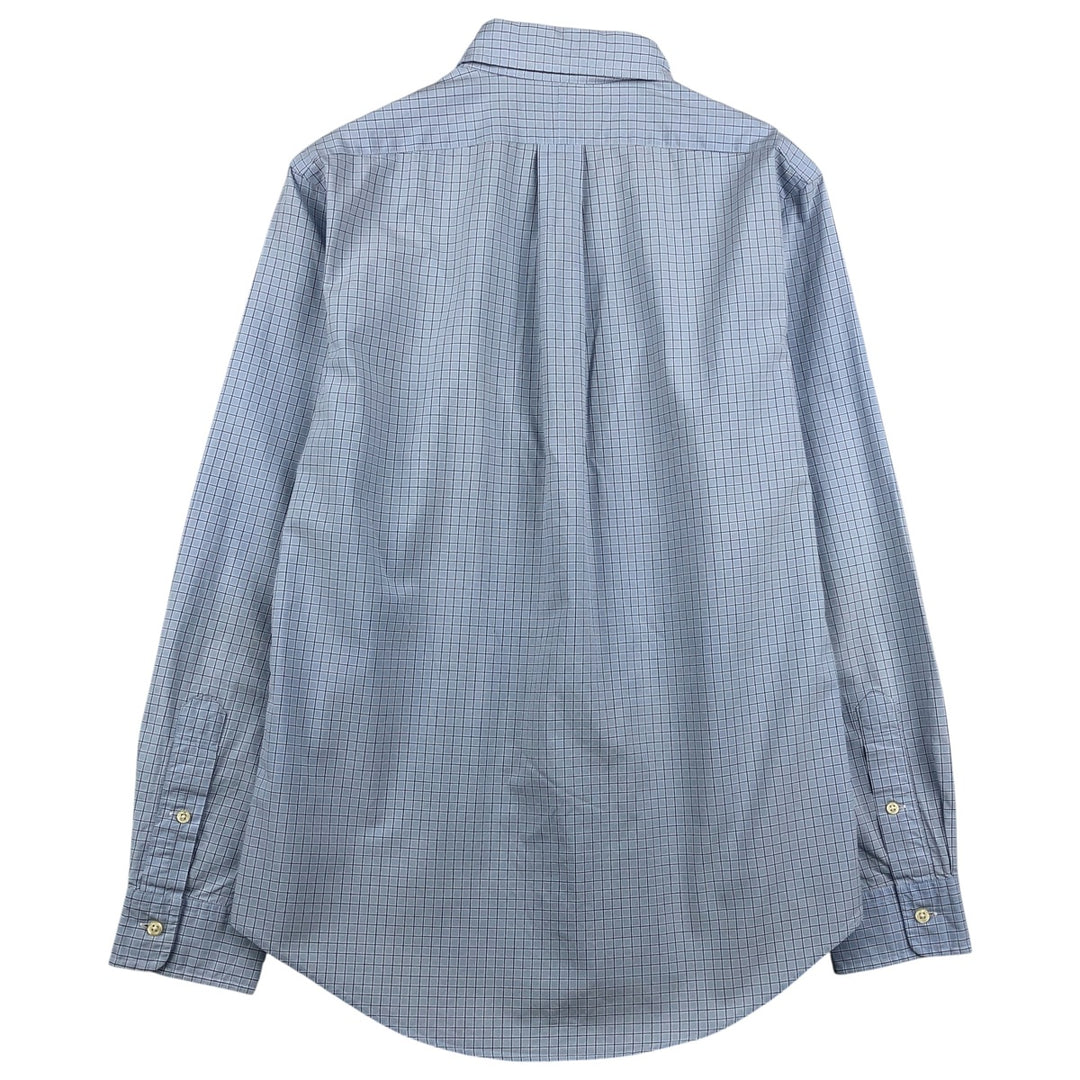 Ralph Lauren CUSTOM FIT long sleeve button down check shirt men's size M cotton Blue type light blue Vintage Second Hand