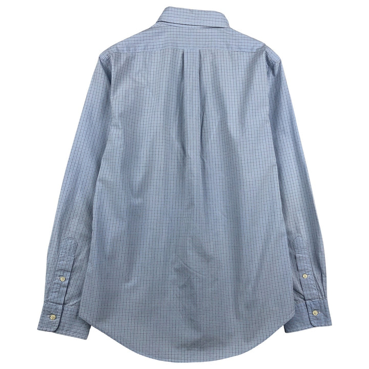 Ralph Lauren CUSTOM FIT long sleeve button down check shirt men's size M cotton Blue type light blue Vintage Second Hand