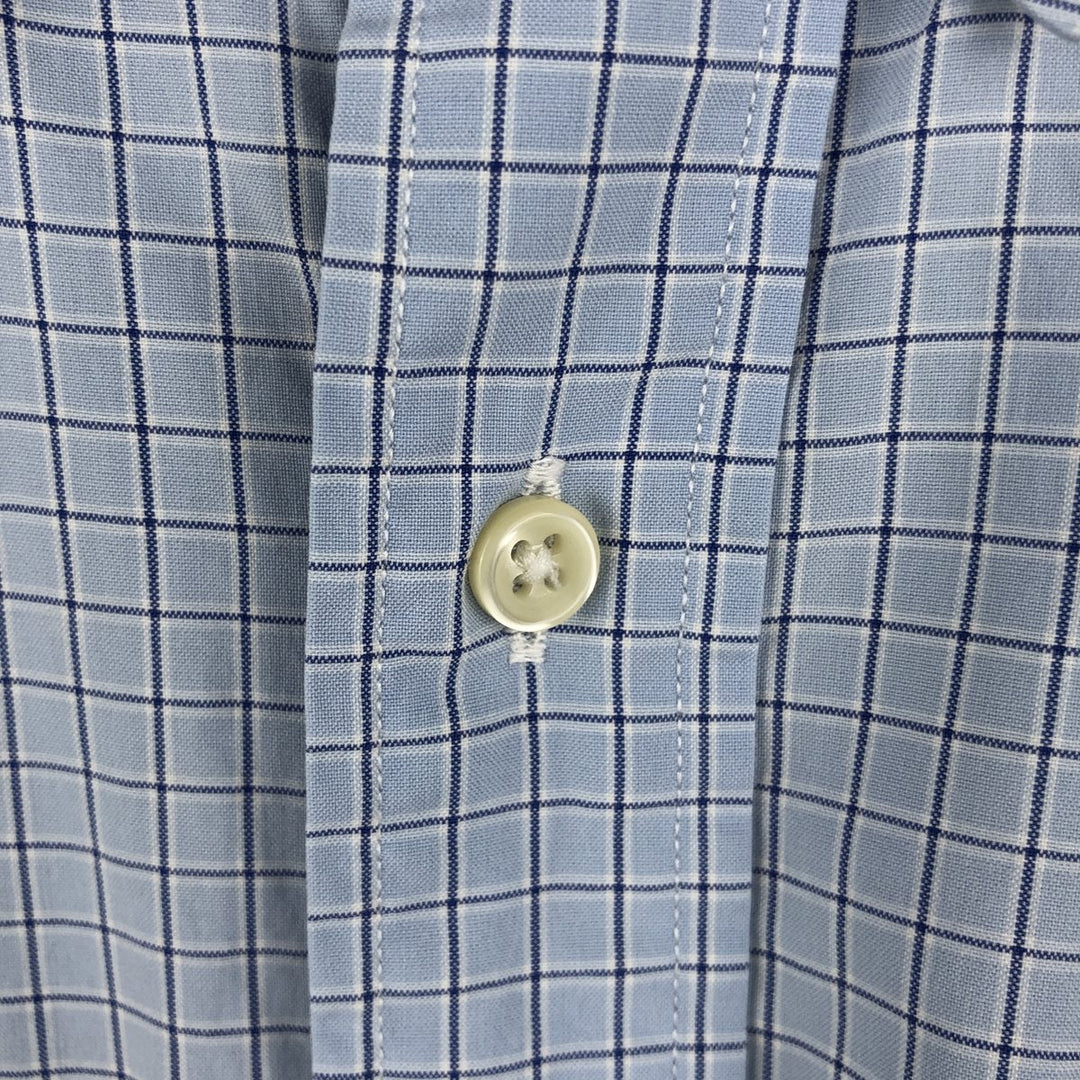 Ralph Lauren CUSTOM FIT long sleeve button down check shirt men's size M cotton Blue type light blue Vintage Second Hand