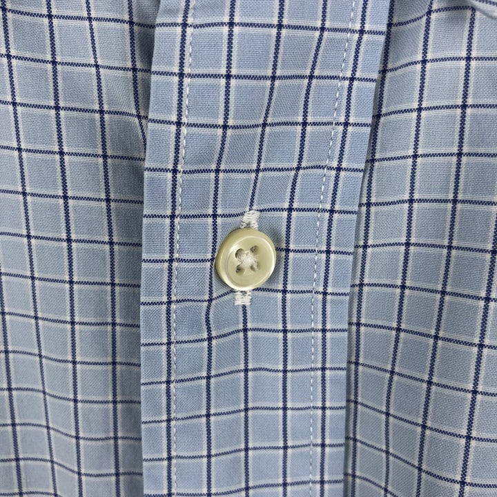 Ralph Lauren CUSTOM FIT long sleeve button down check shirt men's size M cotton Blue type light blue Vintage Second Hand