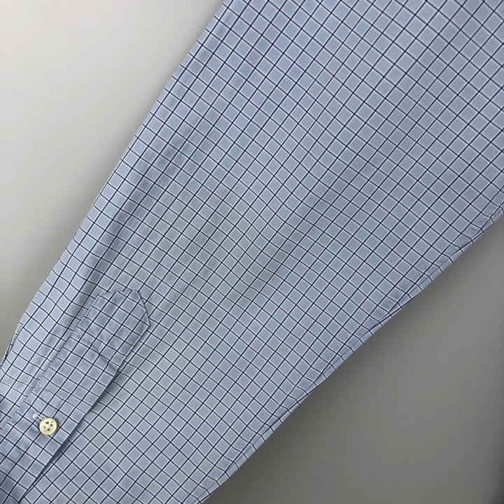 Ralph Lauren CUSTOM FIT long sleeve button down check shirt men's size M cotton Blue type light blue Vintage Second Hand
