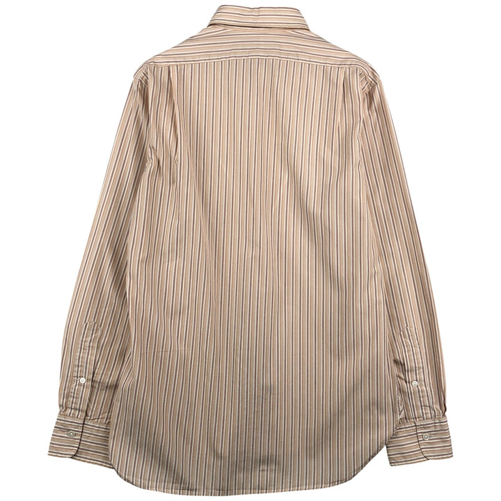 Ralph Lauren POLO by Ralph Lauren ANDREW Multi-Stripe Long Sleeve Cotton Striped Shirt, Men's Size M cotton beige type brown Vintage Second Hand