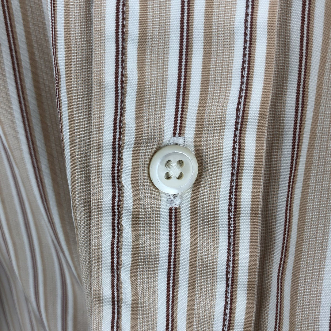 Ralph Lauren POLO by Ralph Lauren ANDREW Multi-Stripe Long Sleeve Cotton Striped Shirt, Men's Size M cotton beige type brown Vintage Second Hand