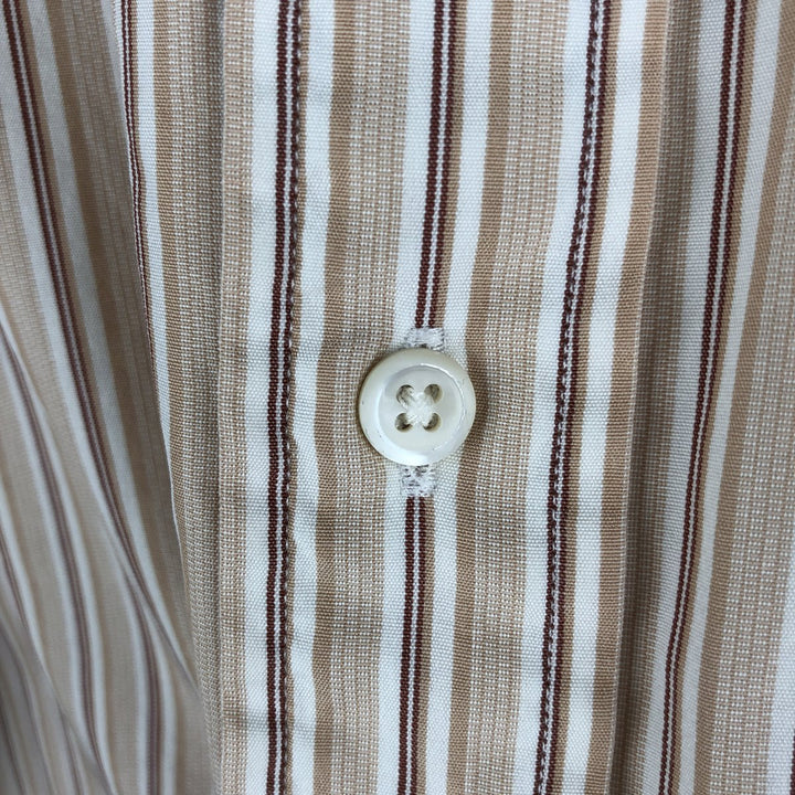 Ralph Lauren POLO by Ralph Lauren ANDREW Multi-Stripe Long Sleeve Cotton Striped Shirt, Men's Size M cotton beige type brown Vintage Second Hand