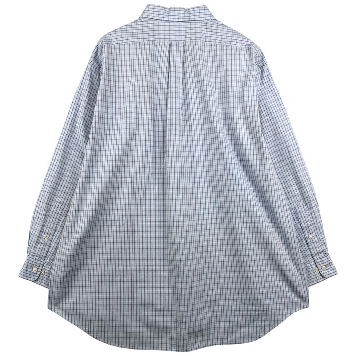 Ralph Lauren YARMOUTH Long Sleeve Button Down Check Shirt Men's XXL cotton Blue type light blue Vintage Second Hand