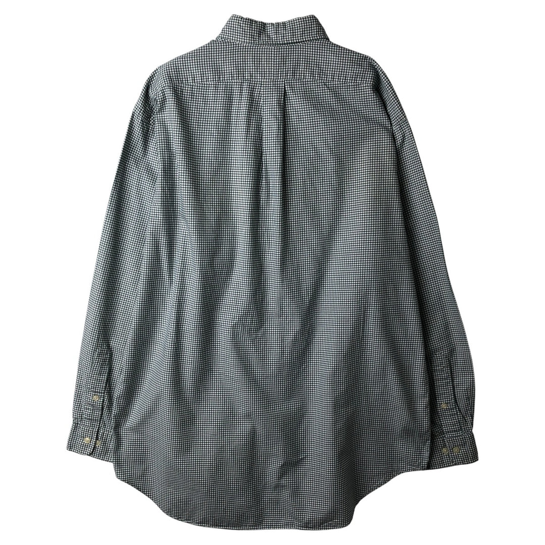 Ralph Lauren YARMOUTH Long Sleeve Button-Down Check Shirt, Men's Size L cotton green type Vintage Second Hand