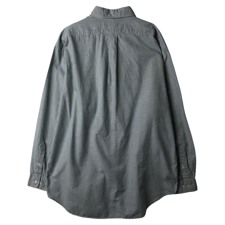 Ralph Lauren YARMOUTH Long Sleeve Button-Down Check Shirt, Men's Size L cotton green type Vintage Second Hand