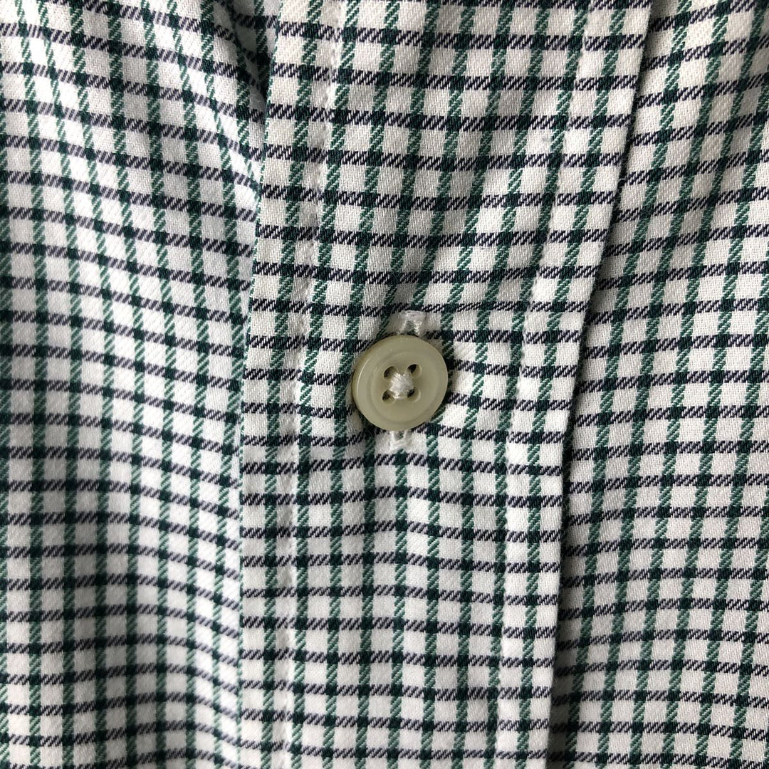 Ralph Lauren YARMOUTH Long Sleeve Button-Down Check Shirt, Men's Size L cotton green type Vintage Second Hand