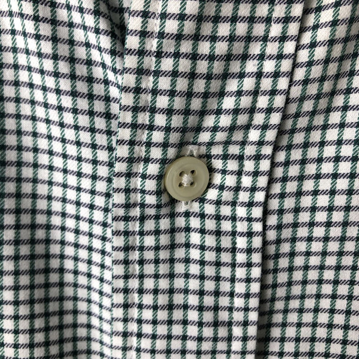 Ralph Lauren YARMOUTH Long Sleeve Button-Down Check Shirt, Men's Size L cotton green type Vintage Second Hand
