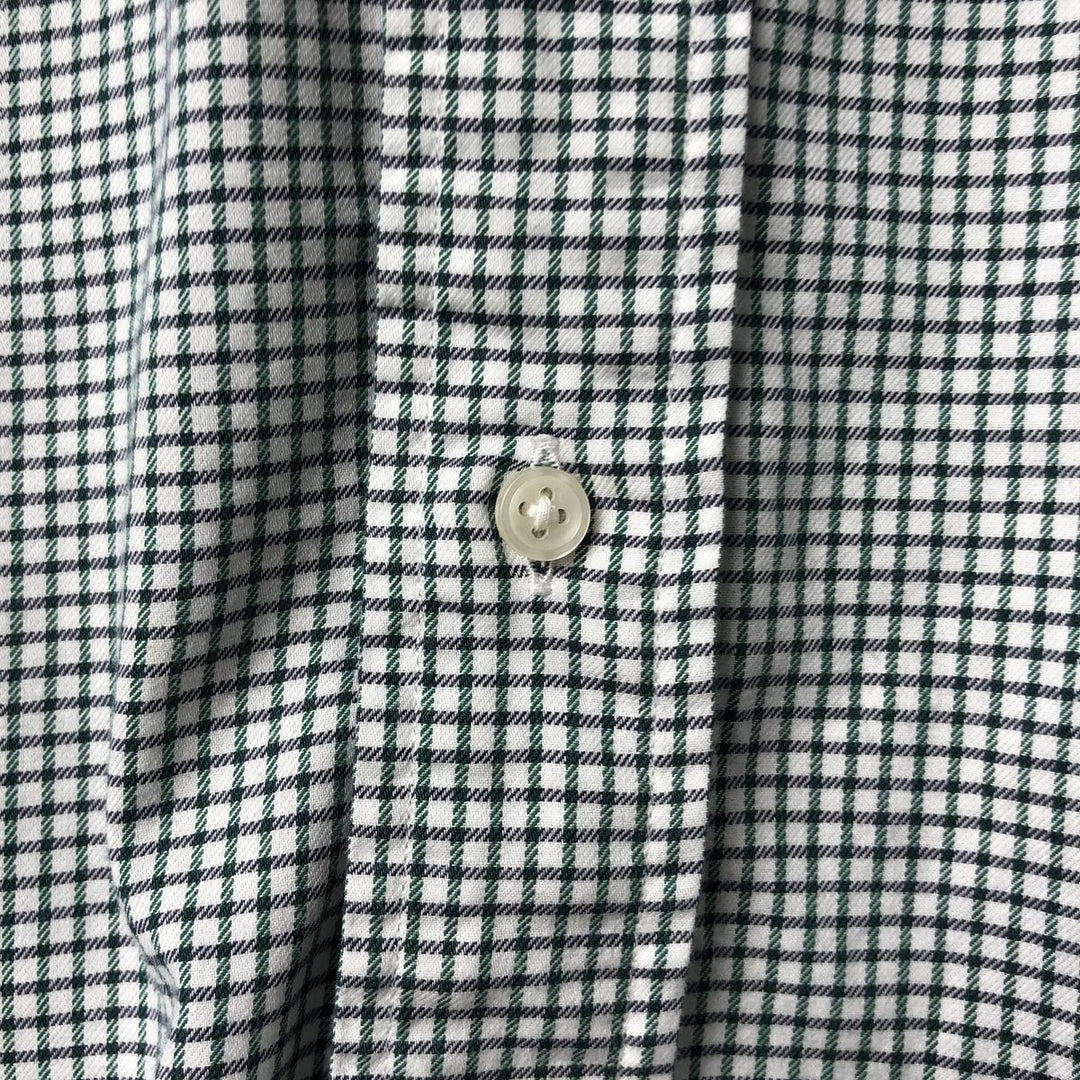 Ralph Lauren YARMOUTH Long Sleeve Button-Down Check Shirt, Men's Size L cotton green type Vintage Second Hand