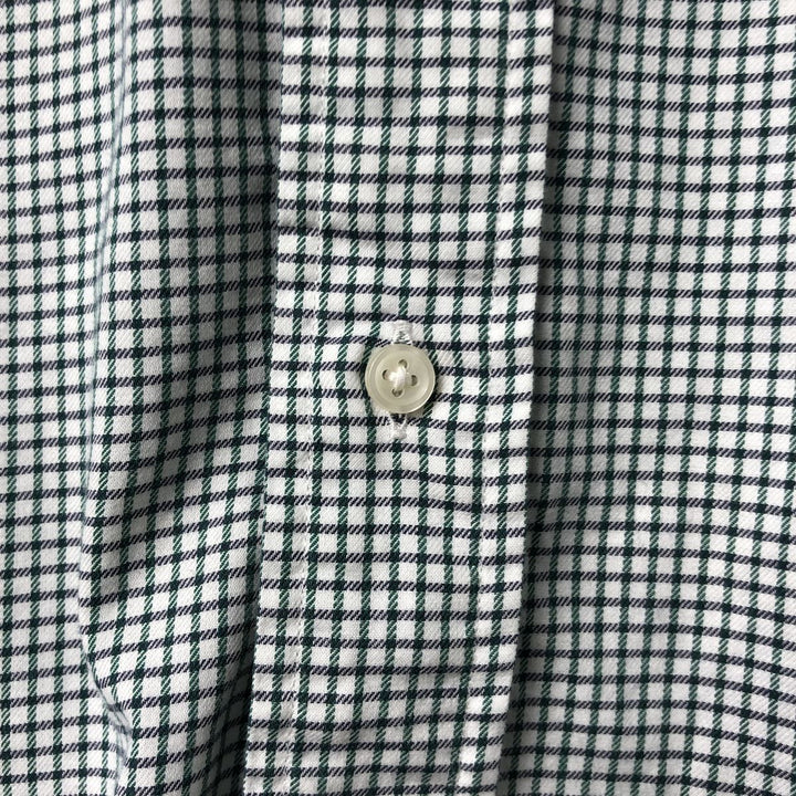 Ralph Lauren YARMOUTH Long Sleeve Button-Down Check Shirt, Men's Size L cotton green type Vintage Second Hand