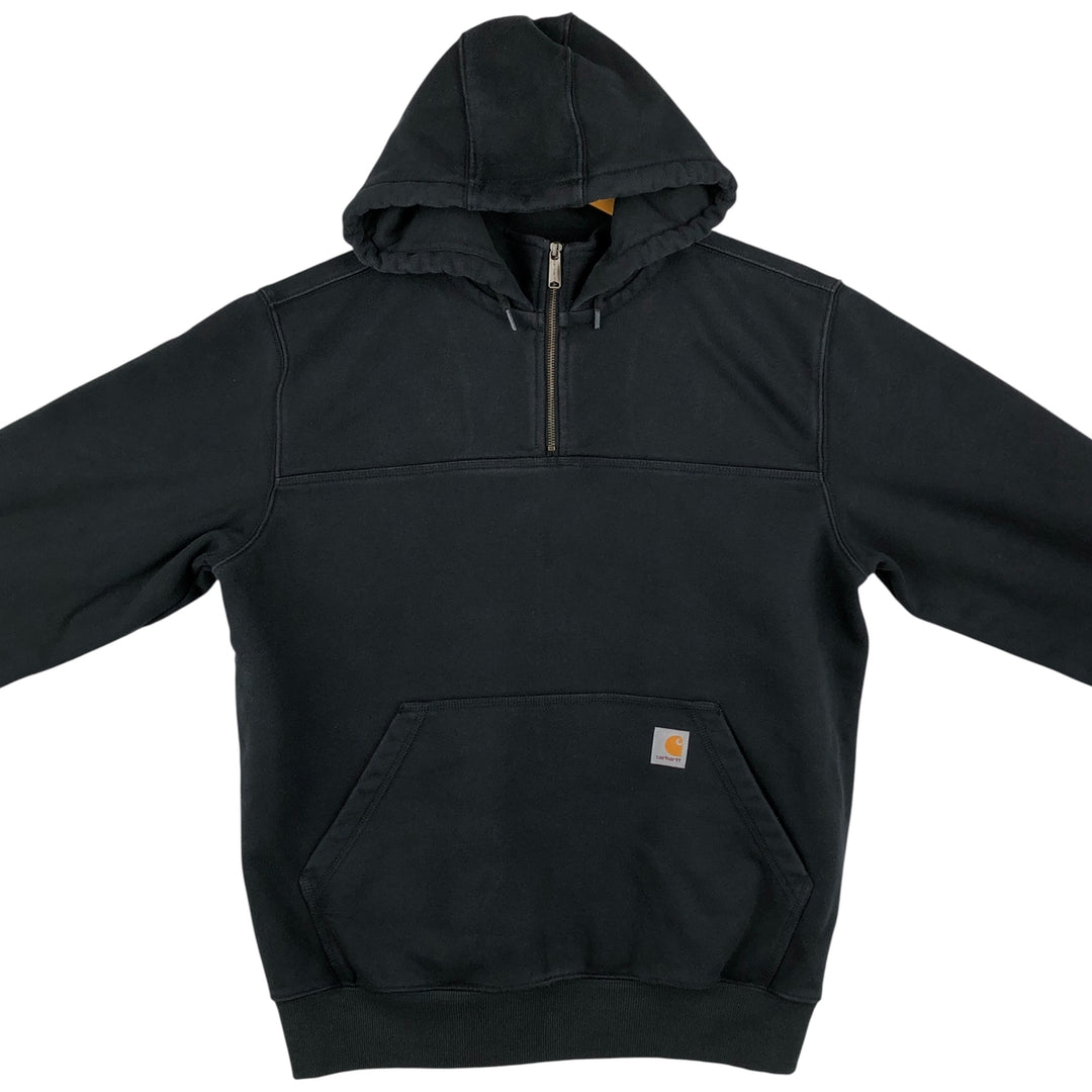 Carhartt Loose Fit Half-Zip Hoodie, Men's Size L cotton black type Vintage Second Hand
