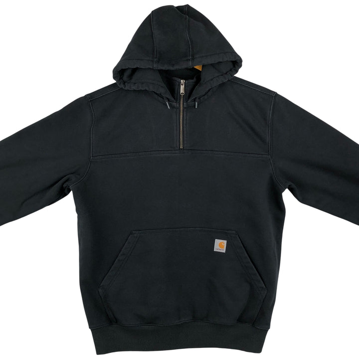 Carhartt Loose Fit Half-Zip Hoodie, Men's Size L cotton black type Vintage Second Hand