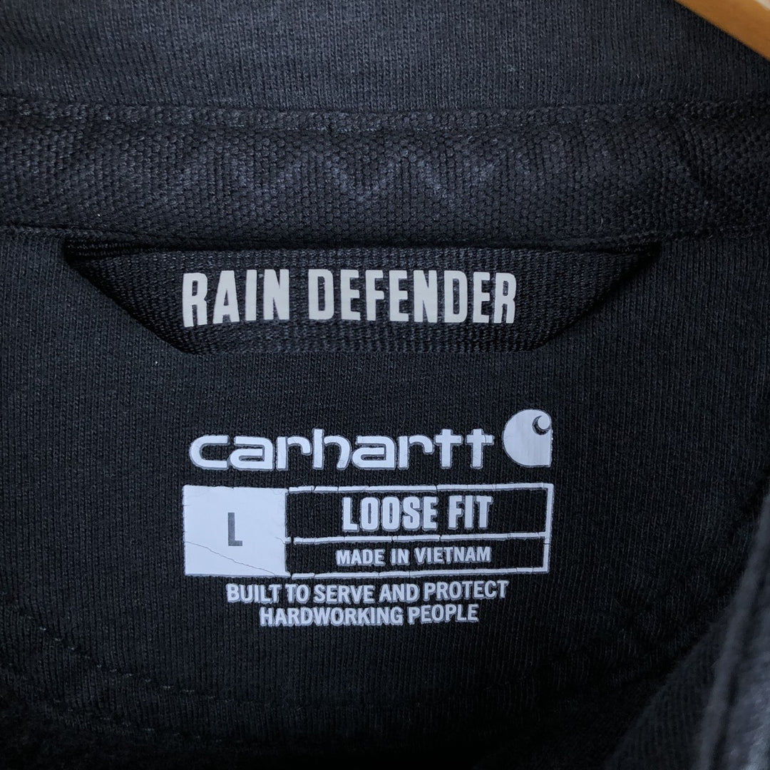 Carhartt Loose Fit Half-Zip Hoodie, Men's Size L cotton black type Vintage Second Hand