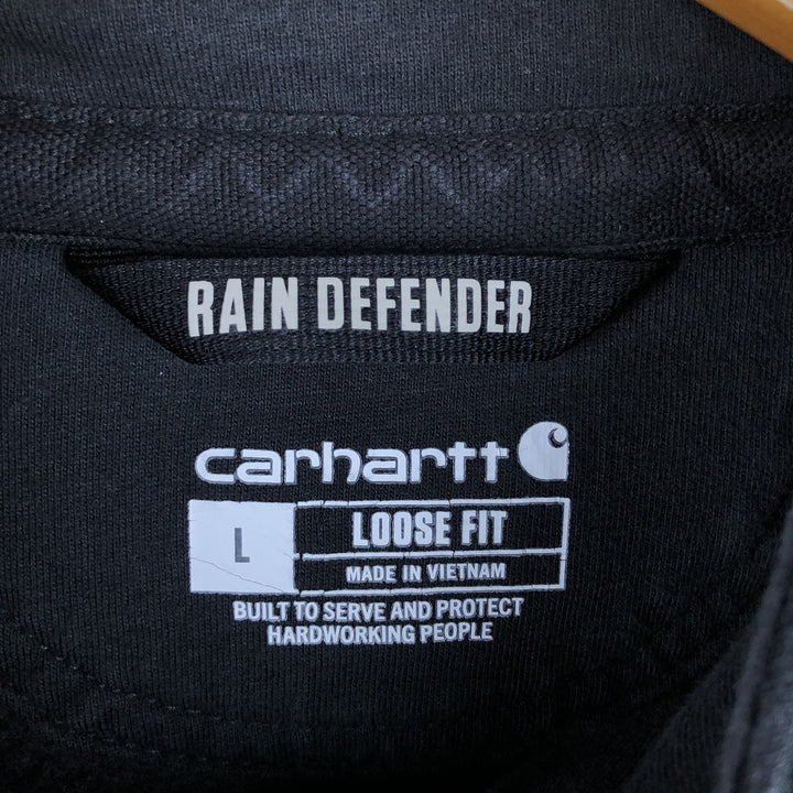 Carhartt Loose Fit Half-Zip Hoodie, Men's Size L cotton black type Vintage Second Hand