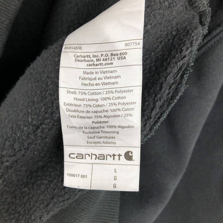Carhartt Loose Fit Half-Zip Hoodie, Men's Size L cotton black type Vintage Second Hand