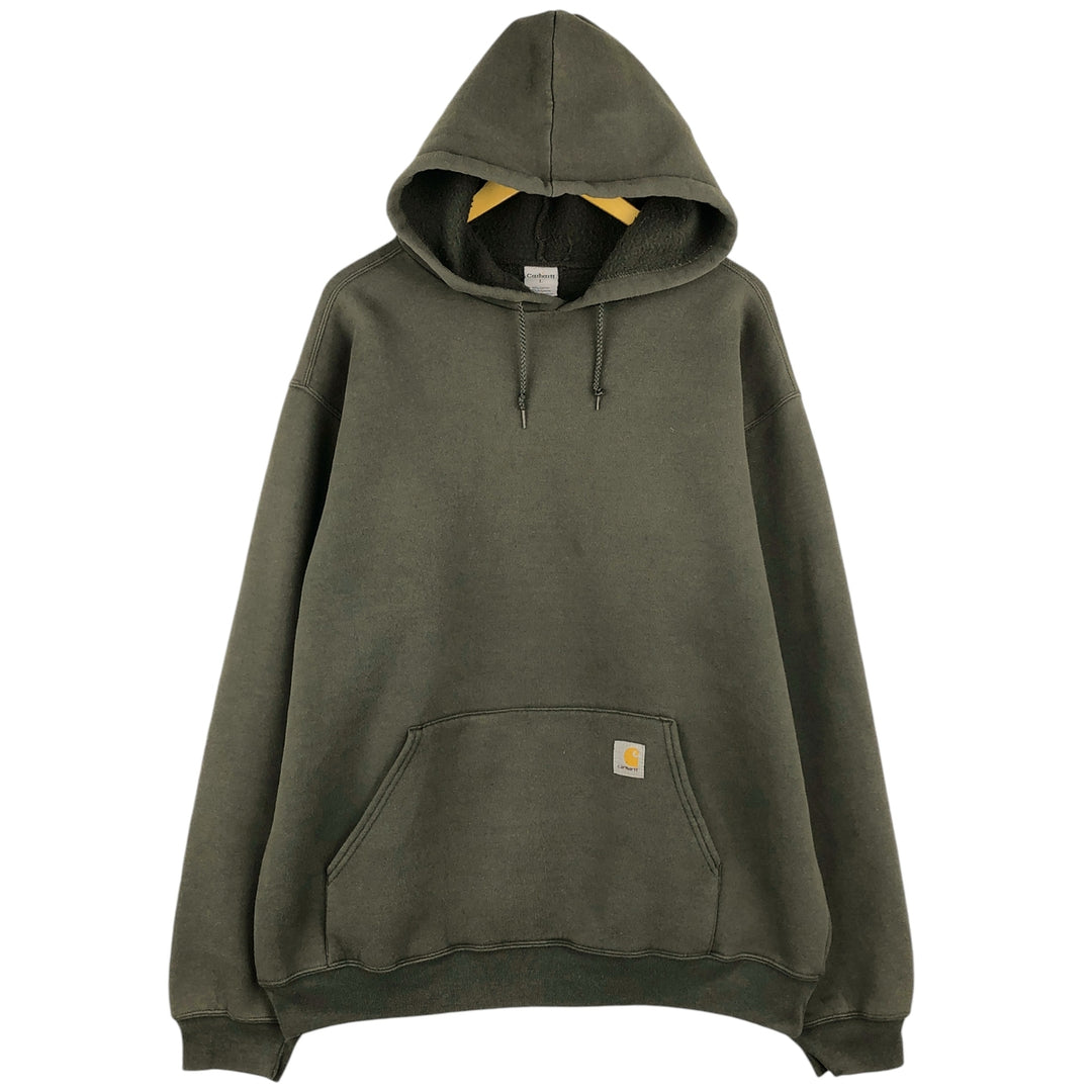 Carhartt Sweat Pullover Hoodie Men's Size L cotton Khaki type Vintage Second Hand
