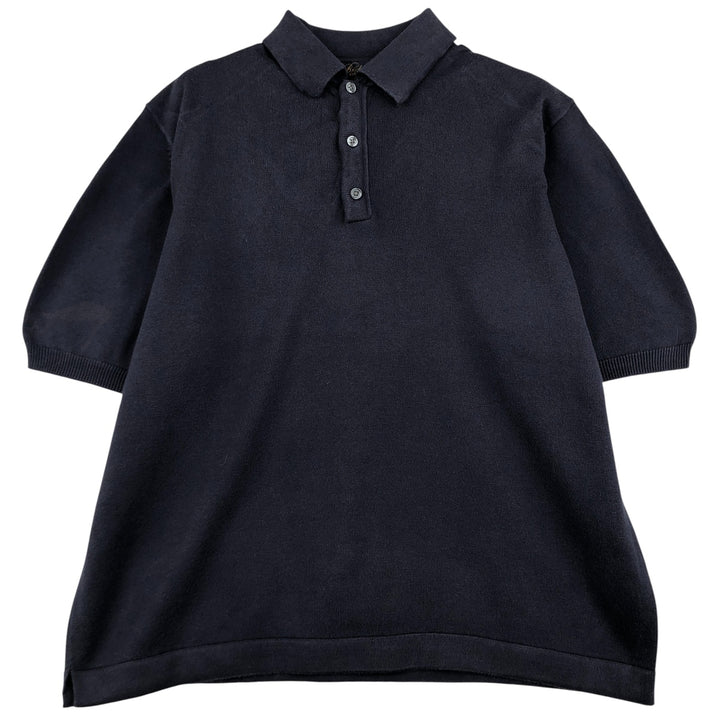 Vintage 1990'S Brooks Brothers 1818 short-sleeved polo knit sweater, size M, men's cotton navy blue type Vintage Second Hand