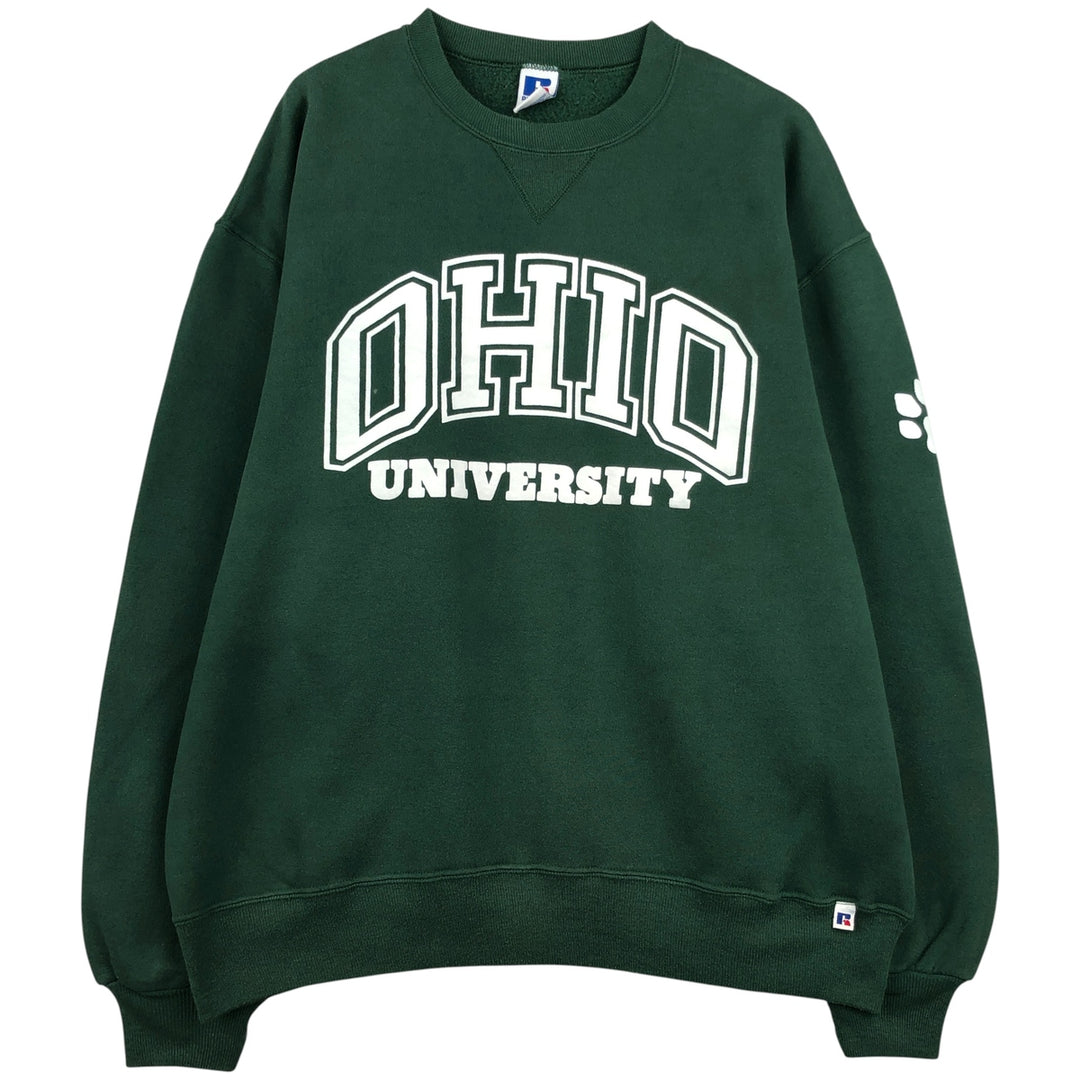 Vintage 1990'S Russell Athletic Ohio University college sweatshirt, made in the USA, size XL. cotton Green type dark green Vintage Second Hand