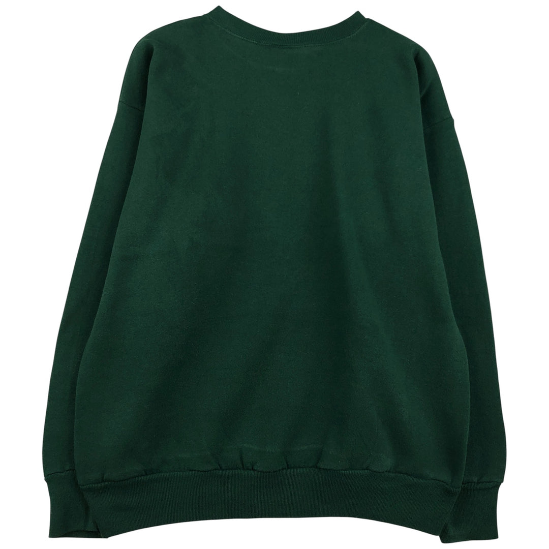 90'S Lee Mid-Weight Michigan State University College Character Sweatshirt, Made in USA, Men's Size L cotton green type Vintage Second Hand