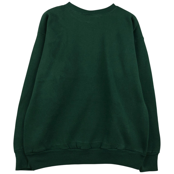 90'S Lee Mid-Weight Michigan State University College Character Sweatshirt, Made in USA, Men's Size L cotton green type Vintage Second Hand