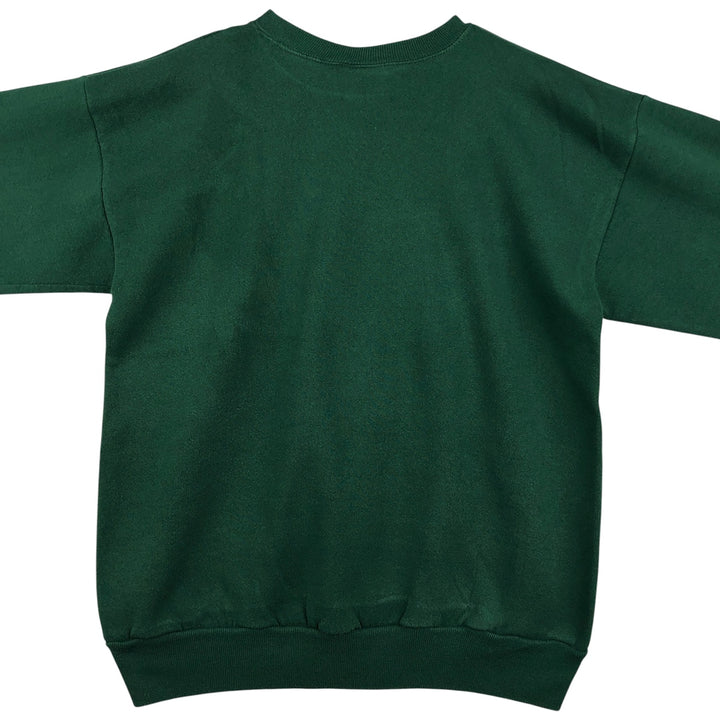 90'S Lee Mid-Weight Michigan State University College Character Sweatshirt, Made in USA, Men's Size L cotton green type Vintage Second Hand