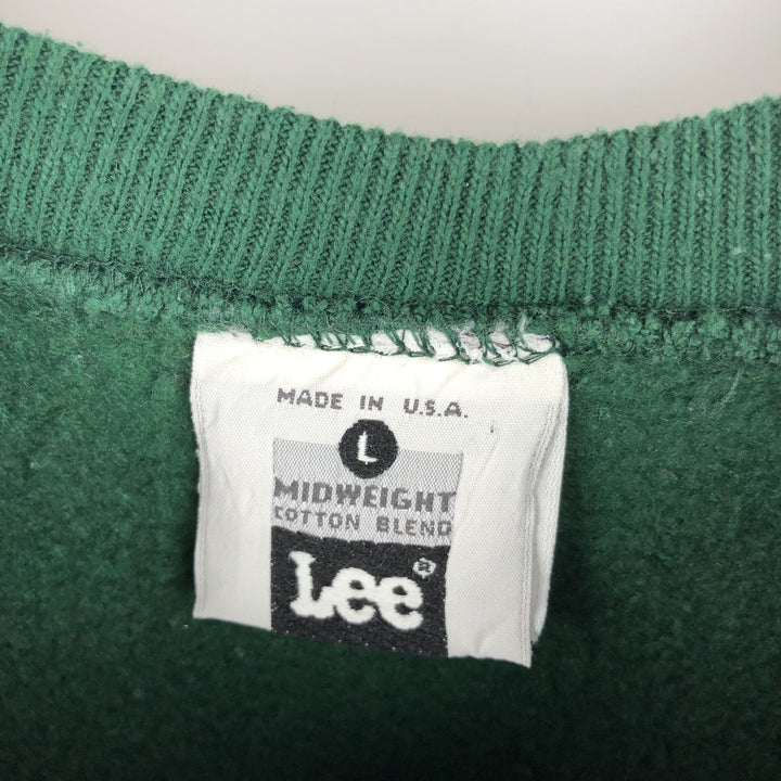 90'S Lee Mid-Weight Michigan State University College Character Sweatshirt, Made in USA, Men's Size L cotton green type Vintage Second Hand