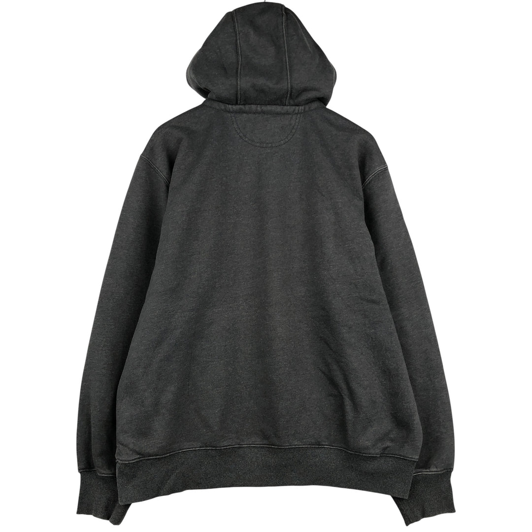Carhartt ORIGINAL FIT sweatshirt half zip hoodie, men's size L cotton gray type Vintage Second Hand