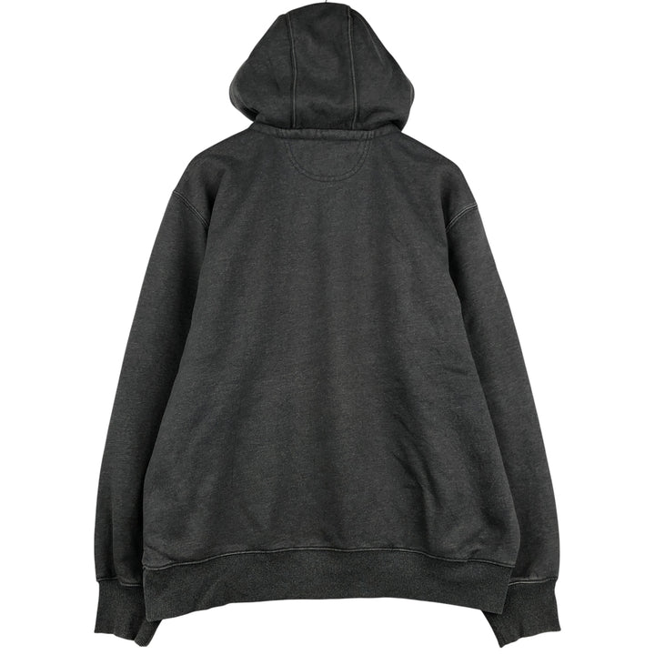 Carhartt ORIGINAL FIT sweatshirt half zip hoodie, men's size L cotton gray type Vintage Second Hand