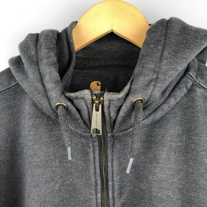 Carhartt ORIGINAL FIT sweatshirt half zip hoodie, men's size L cotton gray type Vintage Second Hand