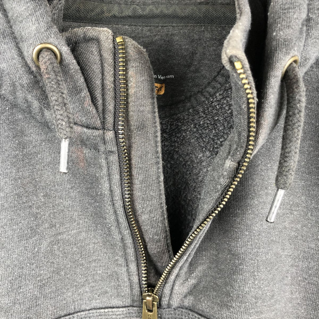 Carhartt ORIGINAL FIT sweatshirt half zip hoodie, men's size L cotton gray type Vintage Second Hand