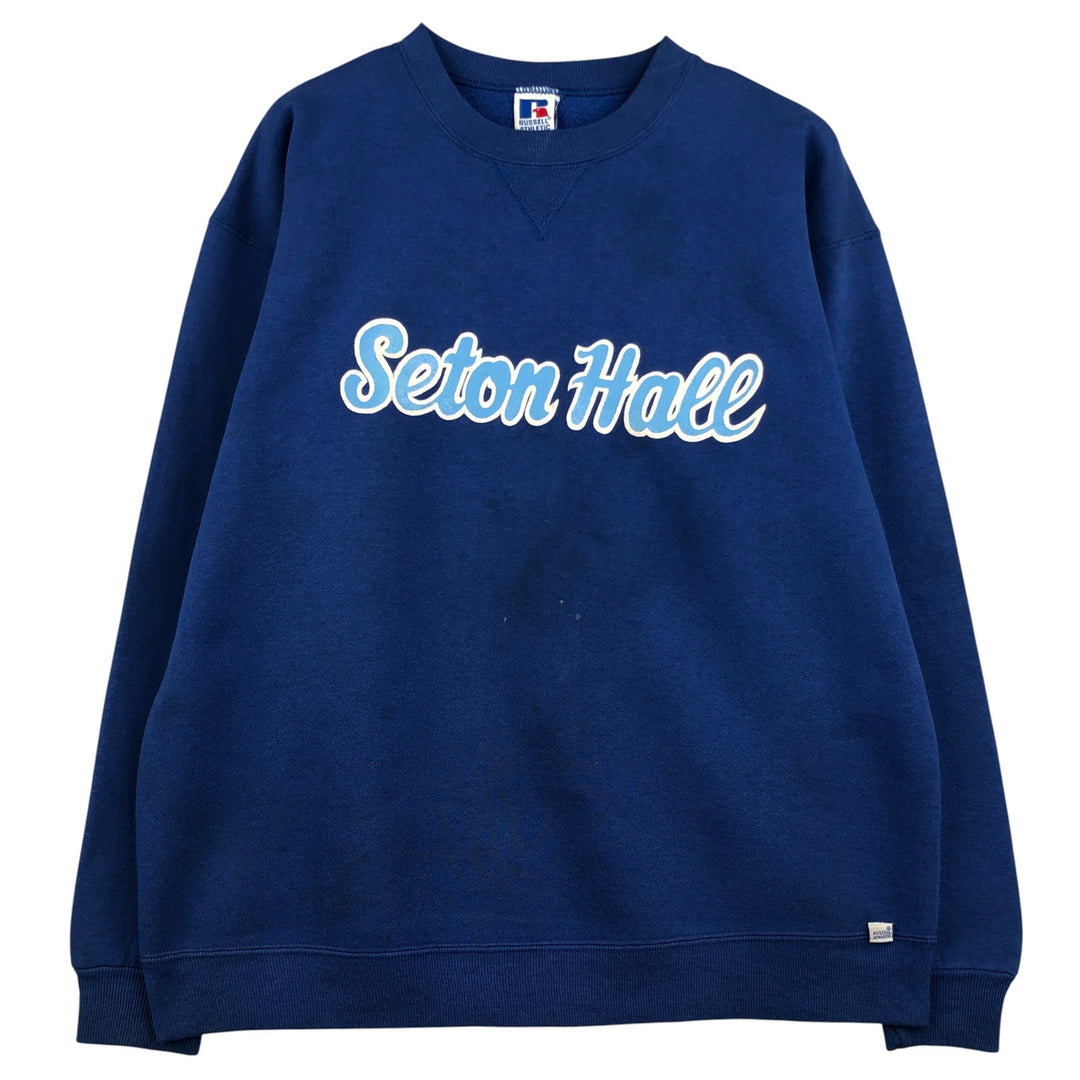 Vintage 90'S Russell ATHLETIC college sweatshirt, made in the USA, size XL, men's cotton blue type Vintage Second Hand