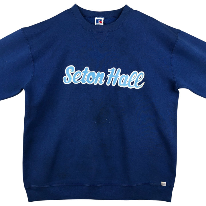 Vintage 90'S Russell ATHLETIC college sweatshirt, made in the USA, size XL, men's cotton blue type Vintage Second Hand