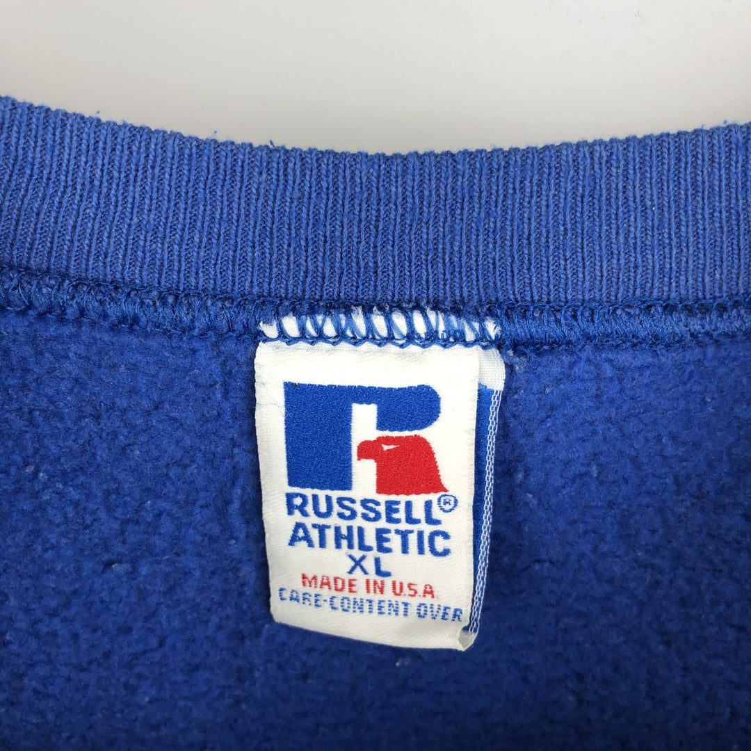 Vintage 90'S Russell ATHLETIC college sweatshirt, made in the USA, size XL, men's cotton blue type Vintage Second Hand