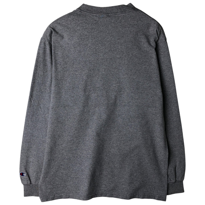 Champion Authentic Athletic Apparel Stars and Stripes Long Sleeve T-Shirt, Men's Size Medium cotton gray type Vintage Second Hand