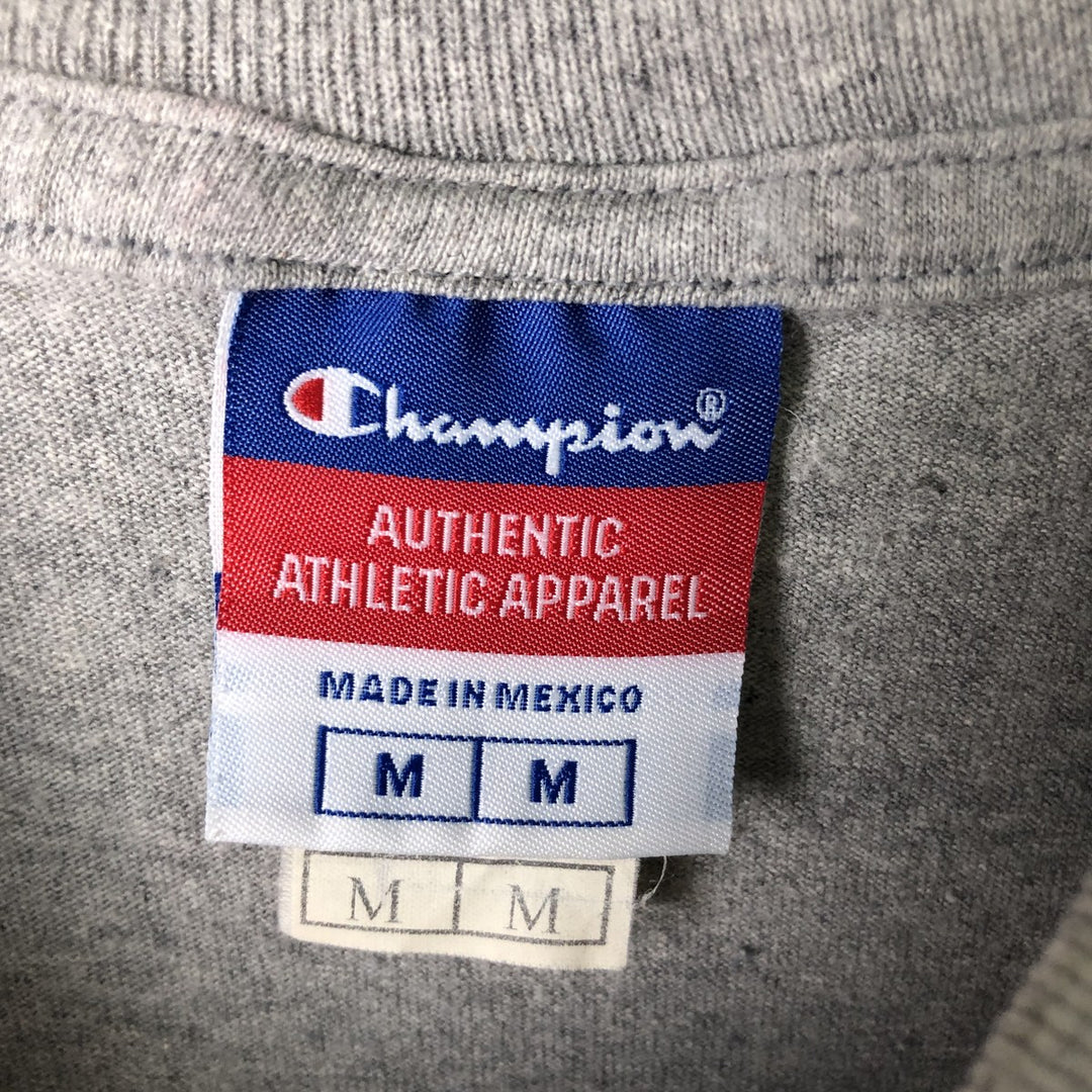 Champion Authentic Athletic Apparel Stars and Stripes Long Sleeve T-Shirt, Men's Size Medium cotton gray type Vintage Second Hand