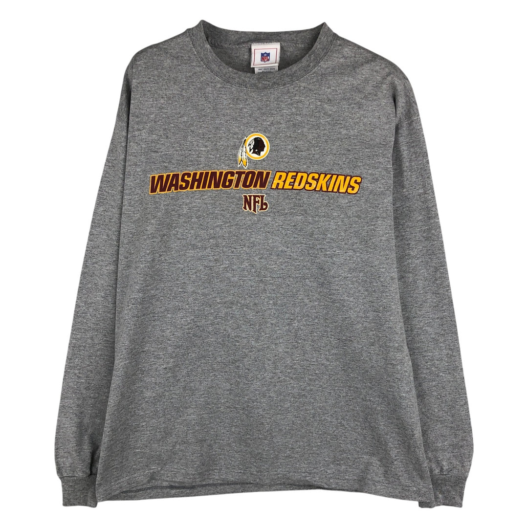 NFL WASHINGTON REDSKINS Washington Redskins Long Sleeve T-Shirt, Men's Size L cotton gray type Vintage Second Hand