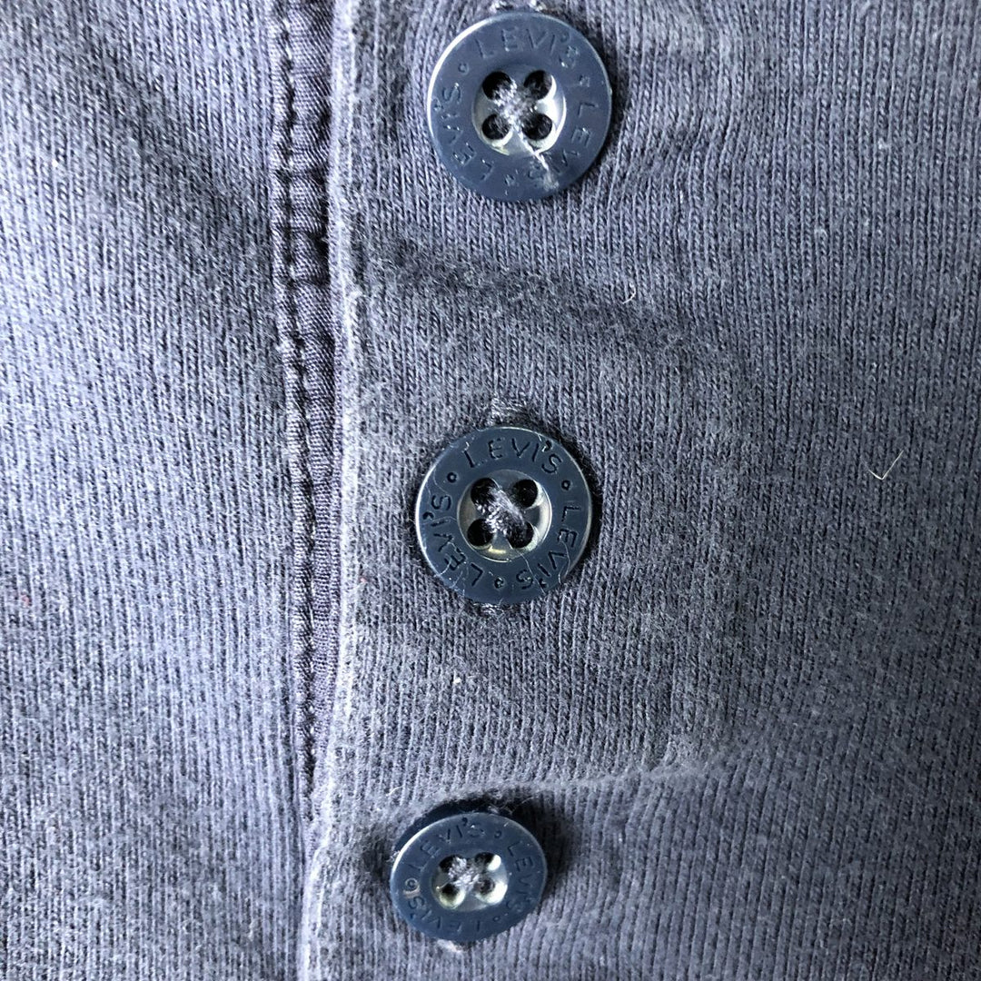 Levi's Henley neck long T-shirt, men's size XL cotton navy blue type Vintage Second Hand