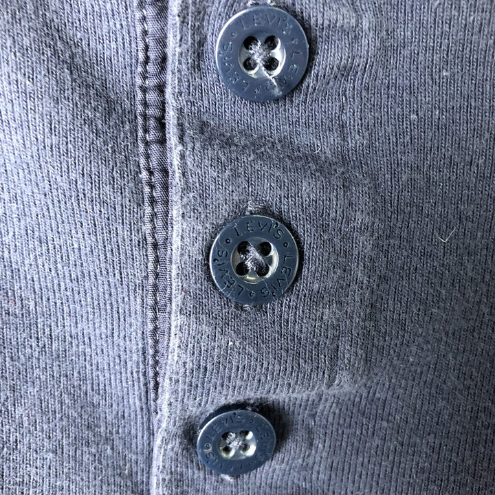 Levi's Henley neck long T-shirt, men's size XL cotton navy blue type Vintage Second Hand