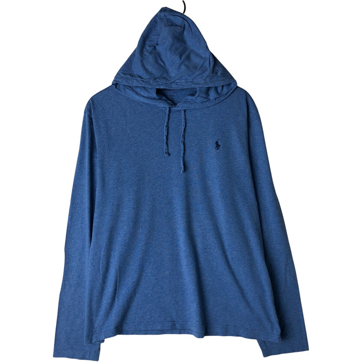 Ralph Lauren POLO RALPH LAUREN hooded long-sleeved T-shirt, men's size L cotton blue type Vintage Second Hand